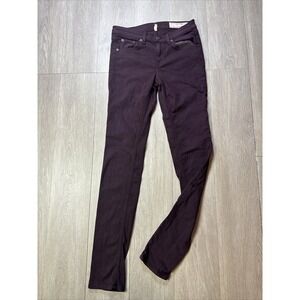 Rag & Bone Jeans‎ Women's 26 Skinny Fit Unique Plum Wine Color Actual 28x31